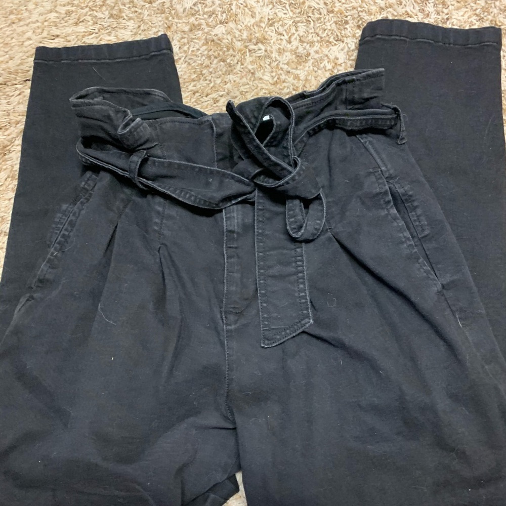 Black Tie Straight Leg Jeans